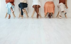 Woman sitting cross legged