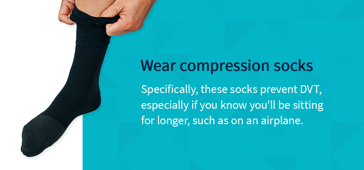 Wearing compression socks